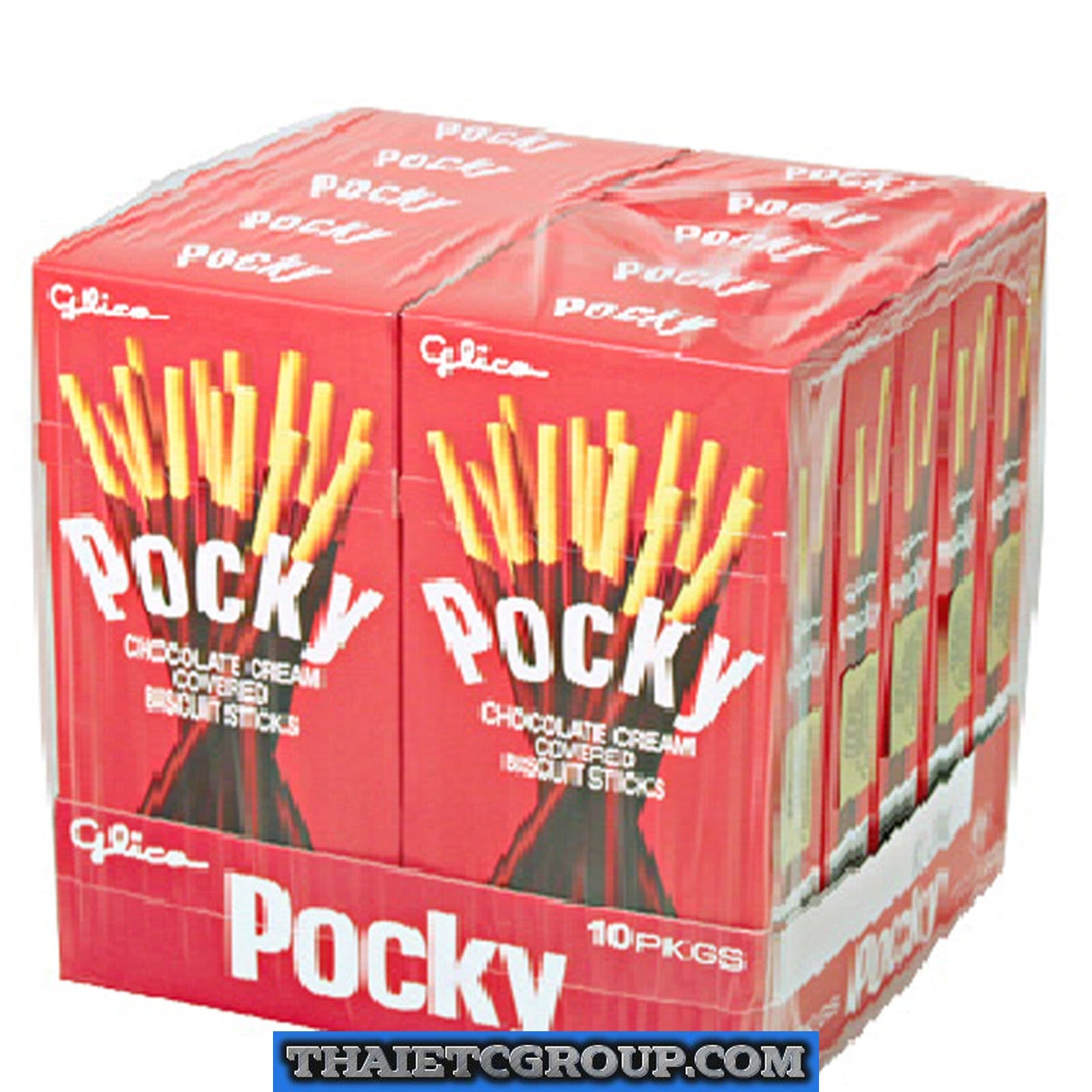 10262106-7a_5d6d5624-a077-48fd-b8dc-251489cc5ec5.jpg 10 Glico Pocky Chocolate Japanese Japan Thai Snack Flavor Flavour Halal Approved - Image 1