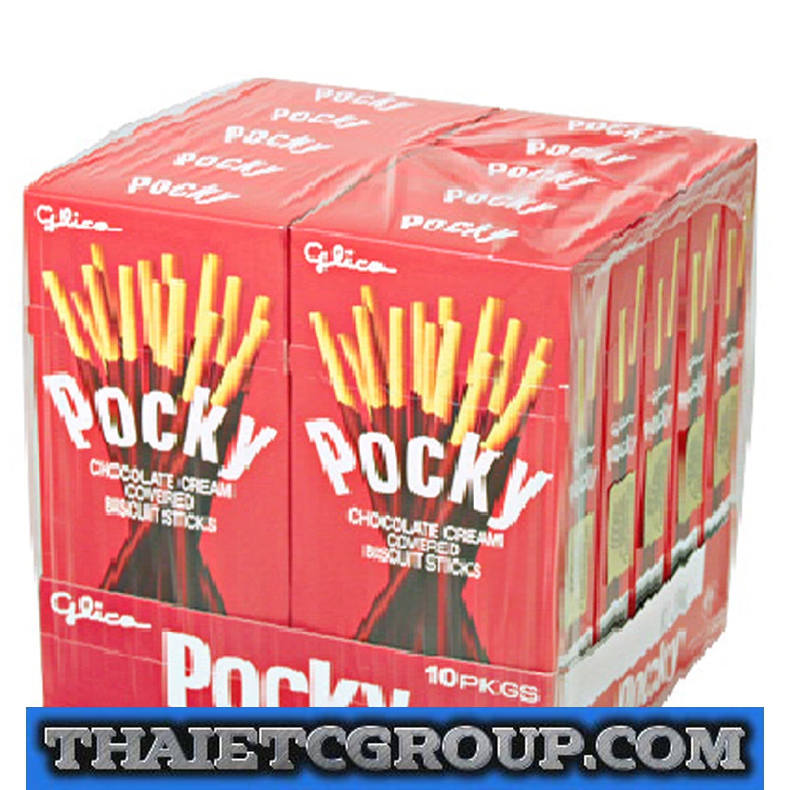 10263868-19a_6a98e1b5-0cf5-4074-9773-1c31da445695.jpg 10 Glico Pocky Chocolate Japanese Japan Thai Snack Flavor Flavour Halal Approved - Image 1