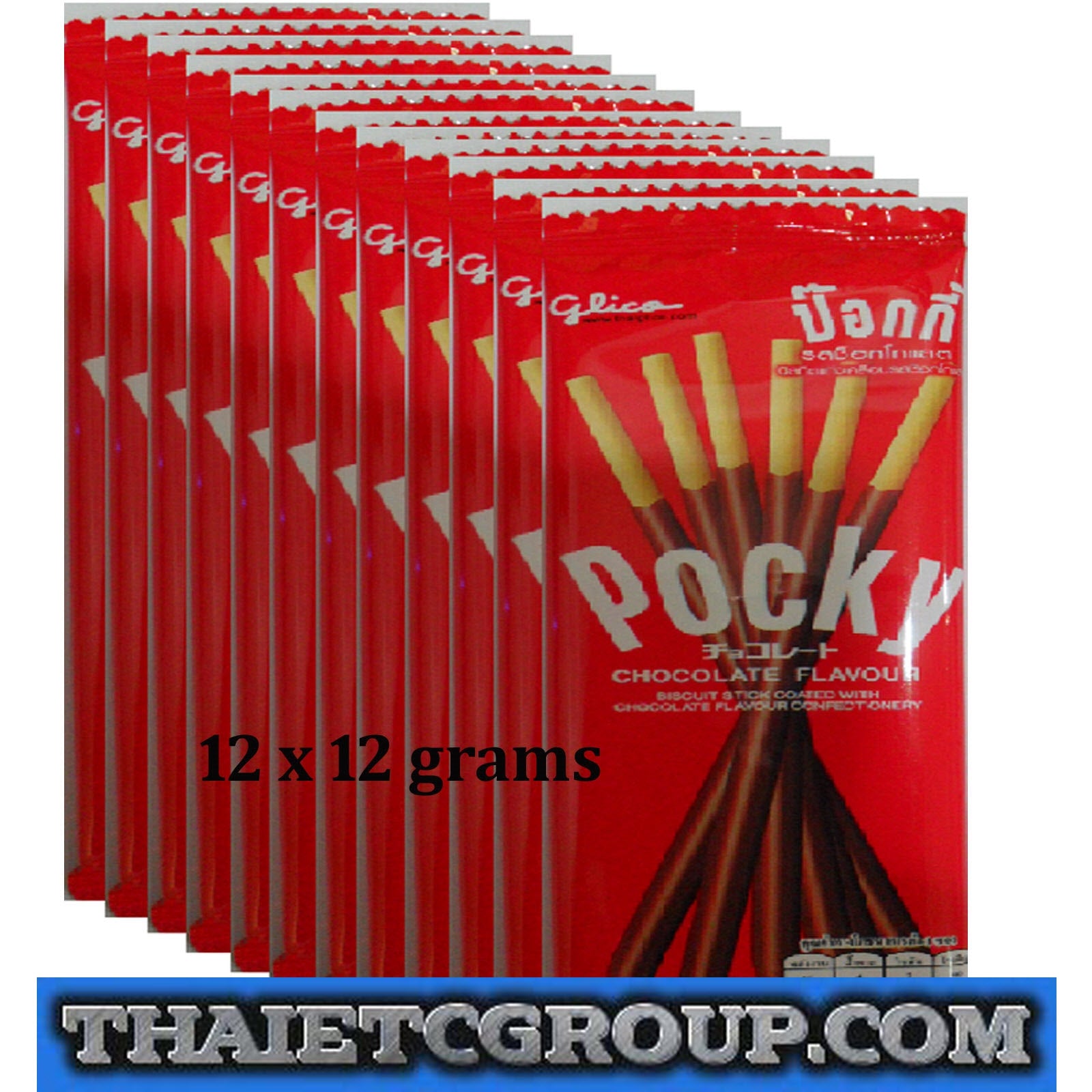 10263870-20a_e6378bca-5ed2-4646-818e-d2bd4fec66d3.jpg 12 Glico Pocky Chocolate Japan Thai Snack Flavor Halal Approved Individual pack - Image 1