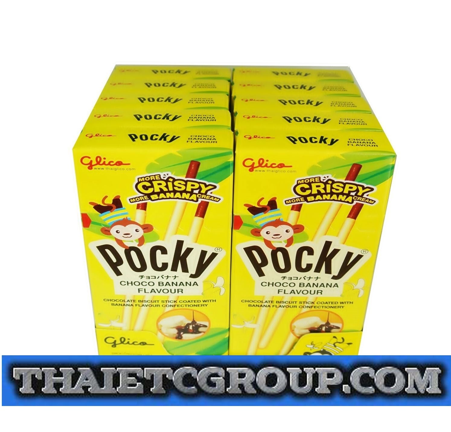 10263878-26a_c9974c41-0cc6-4d64-a9dd-c0db39b35fae.jpg 10 Glico Pocky Japanese Thai Snack Choco Chocolate Banana Flavour Halal Approved - Image 1