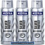 3 x 150 ml big size NIVEA FOR MEN SILVER PROTECT DEODORANT Spray Anti Perspirant