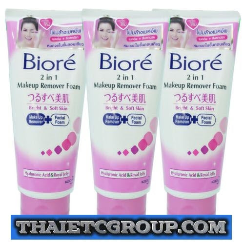 10343216-18a.jpg 3 Biore Kao Facial Face Foam Wash 2 in 1 Make Up Remover Foam Bright Soft Skin - Image 1