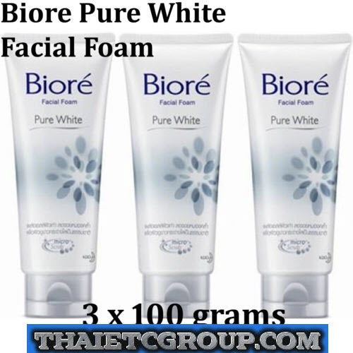 10343222-1a.jpg 3 Biore Kao Facial Face Foam Wash PURE WHITE Skin Purifying Technology Bead 100g - Image 1