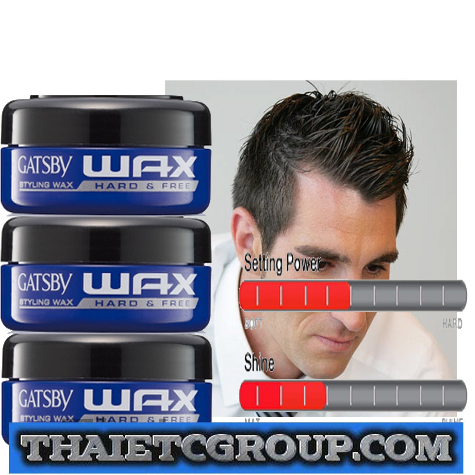 10349601-11a.jpg 25 x 3 = 75 grams GATSBY Wax Hard & Free Gel Hair Shine British Style Series - Image 1