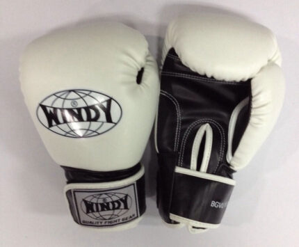 WINDY MUAY THAI GLOVES KICK BOXING MMA K1 BOXING SPARING FIGHTING 10 OZ - WHITE