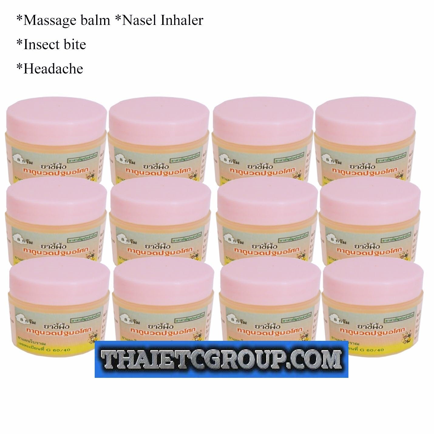10435564-59a_9b16056a-c40f-46a7-afc2-a9e54ddd2cfb.jpg 12 Pathom Asoke Nasal Inhaler Massage Balm Cream Headache Muscle pain ache - Image 1