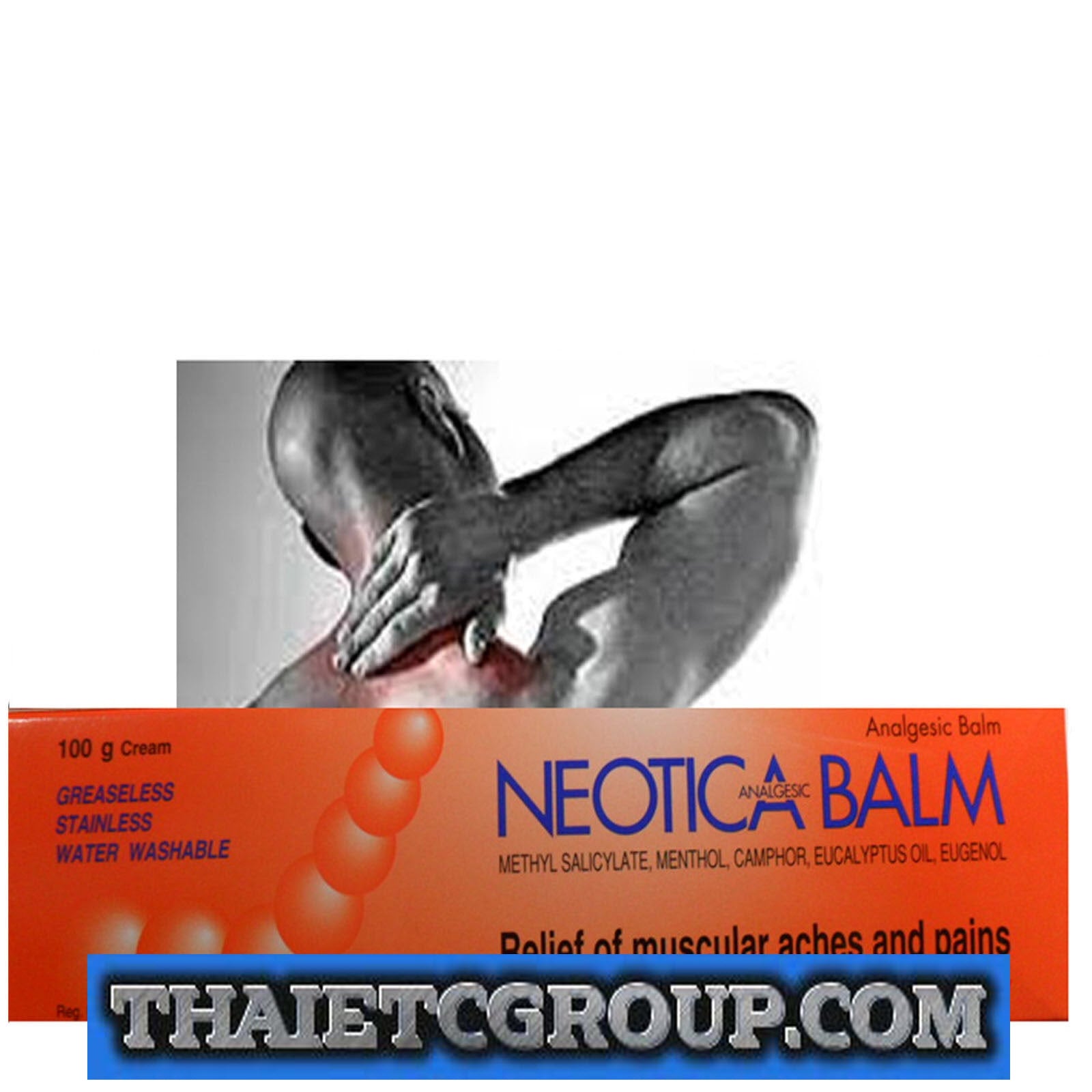10453249-13a_8edc38b7-7e29-4b12-90e2-08e51bae099e.jpg Neotica Balm Analgesic Muscular muscle pain relief ache Menthol Eugenol 100 gram - Image 1