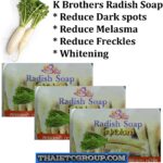 3 x K Brothers Bath & Body White Radish Soap Whitening Reduce Melasma Dark spots