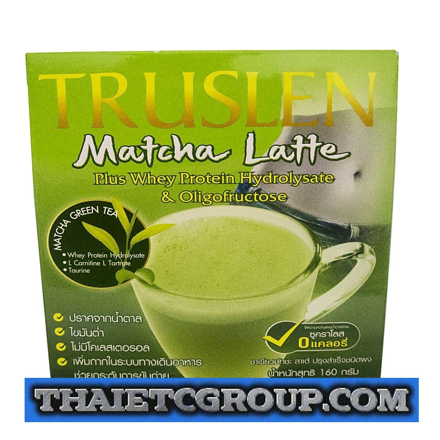 10633668-1a_4d5f4a9b-5b2c-47ea-82d1-45045f653de1.jpg TRUSLEN MATCHA Latte Green Tea Sugar Free Whey Protein Oligofructose 10 cups - Image 1