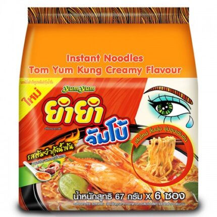 YUM YUM JUMBO INSTANT NOODLES TOM YUM KUNG CREAMY FLAVOR 67 G. PACK 6