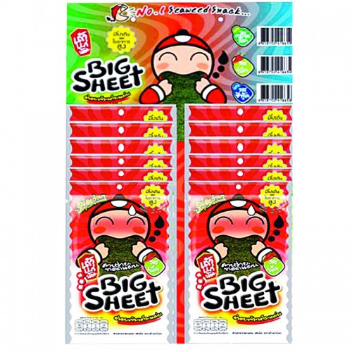 8858702416634.jpg Buy Taokeanoi Crispy Seaweed Sheet Spicy Flavor 35 g. Pack 12 - Image 1