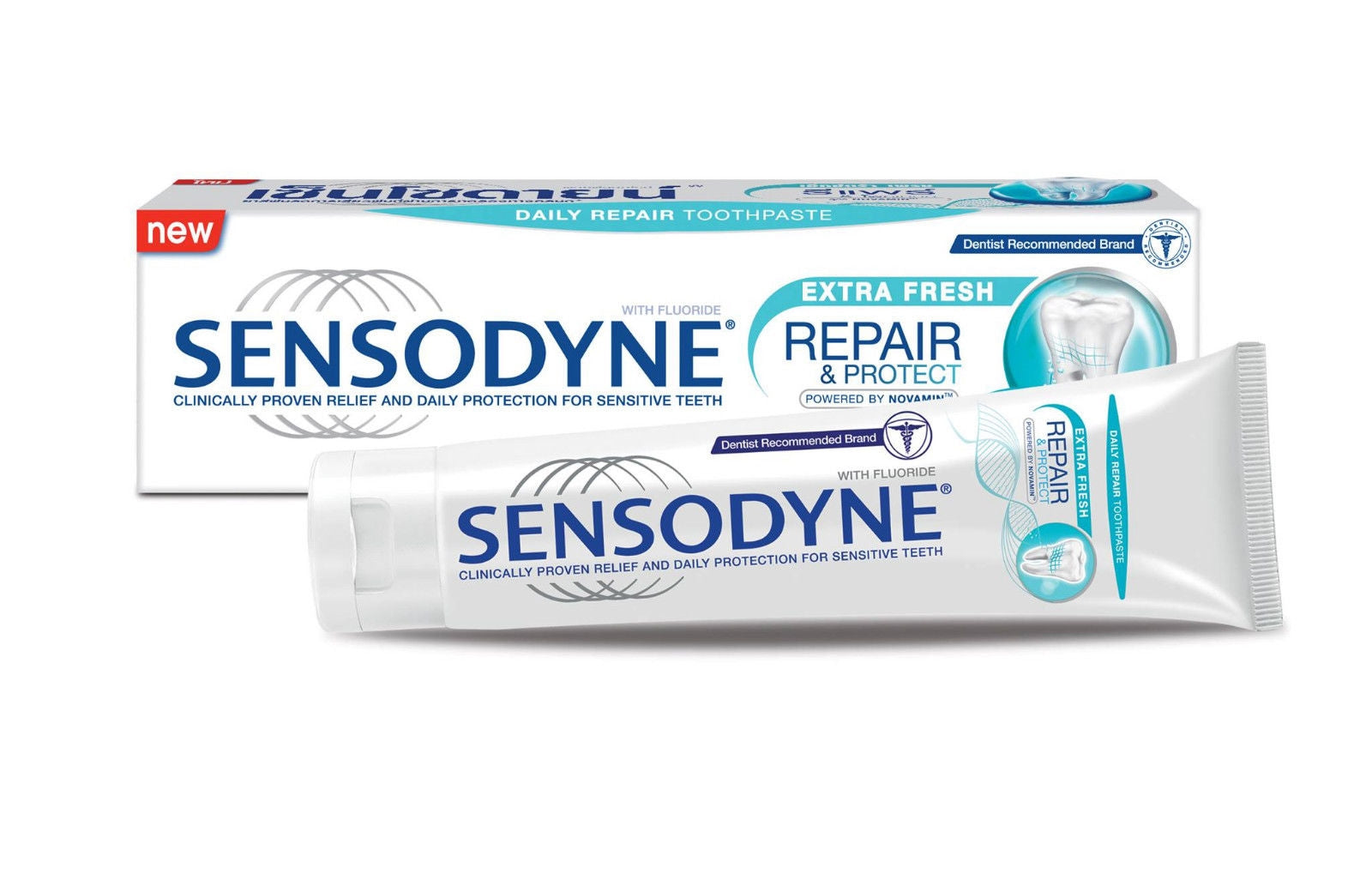 9968015-fgfgfgfggf_b3645322-5b68-4d84-898f-fec0e0071a37.jpg SENSODYNE Repair & Protect Extra Fresh Daily Toothpaste for Sensitive Teeth 100g - Image 1