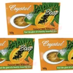 3 x Natural Bar Soap Crystal Papaya Pure for Skin Whiten Smooth Younger 160G