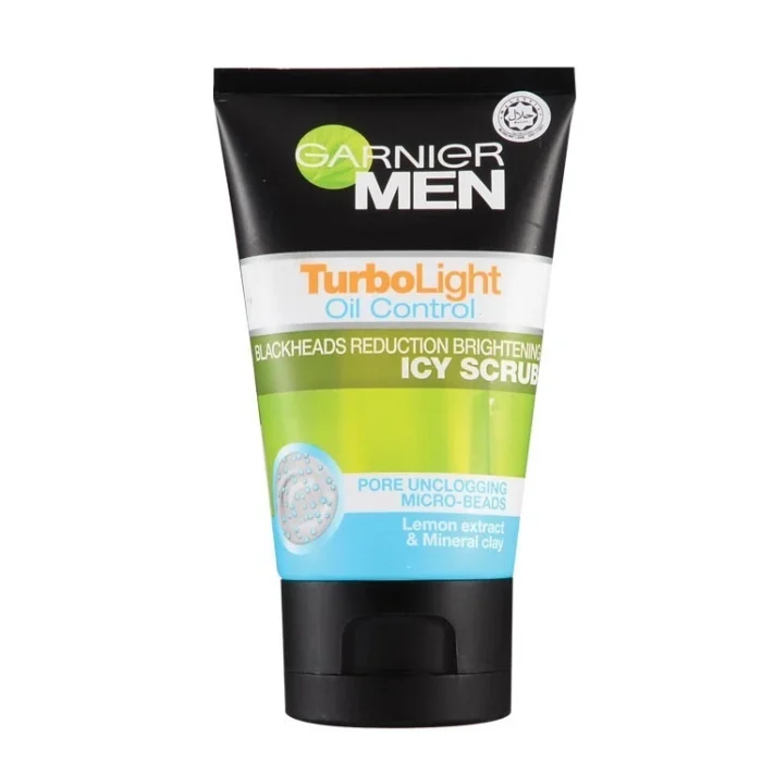 Garnier Men Turbo Light Oil Control Icy Scrub Facial Foam 100ml Face Wash - Image 2