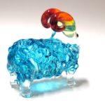 Buy FARM CRAFT MINIATURE HAND BLOWN GLASS Blue Sheep FIGURINE Animals