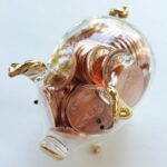 Pig Blown Glass Miniature Figurine Handcraft Collectible Home Decor Inside Coin