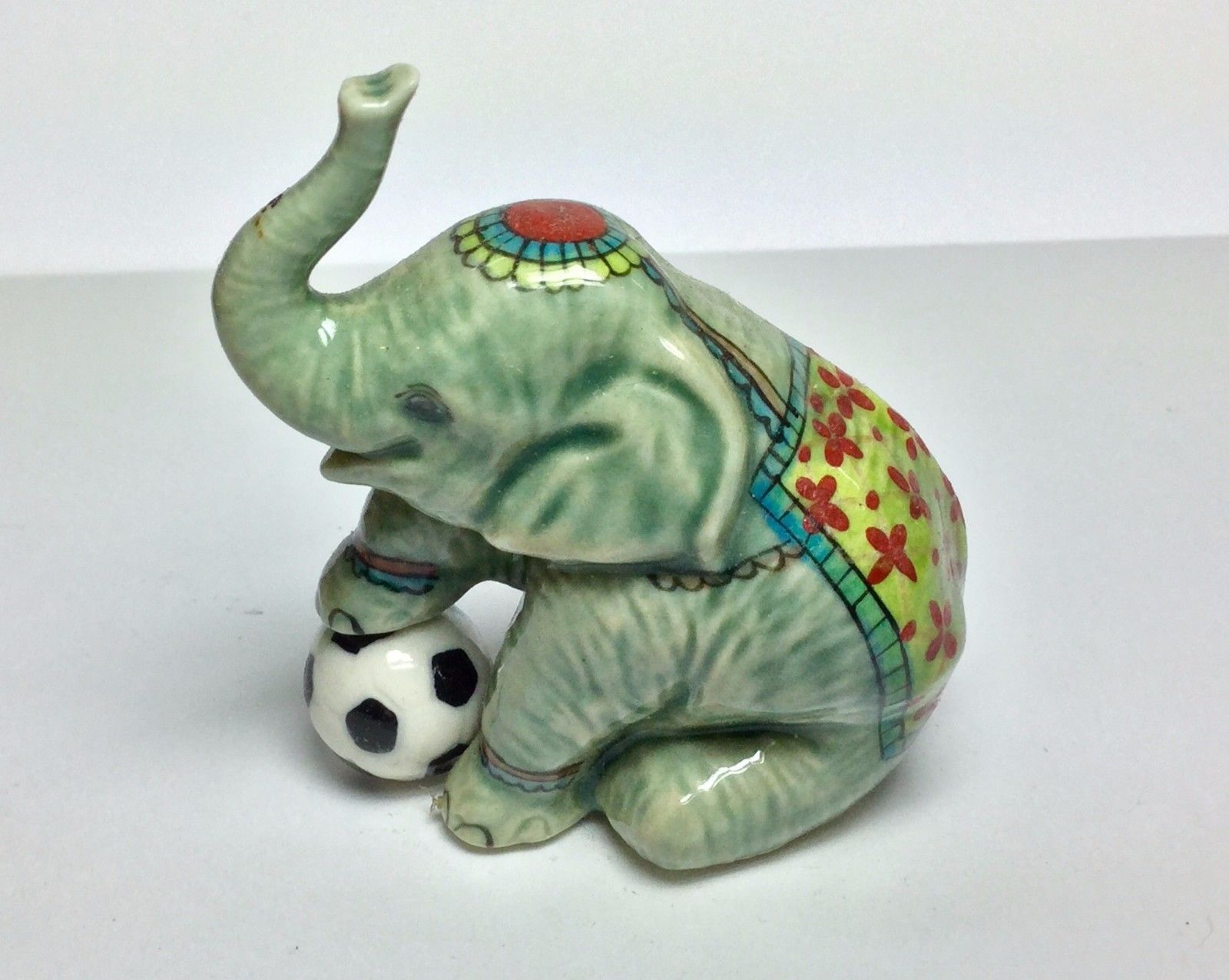 s-l1600_1b6100d9-d645-4705-86ee-a697c3c3307e.jpg Buy Dollhouse Miniature Collectible Porcelain Ceramic Siam ELEPHANT w/ Ball Figurine - Image 1