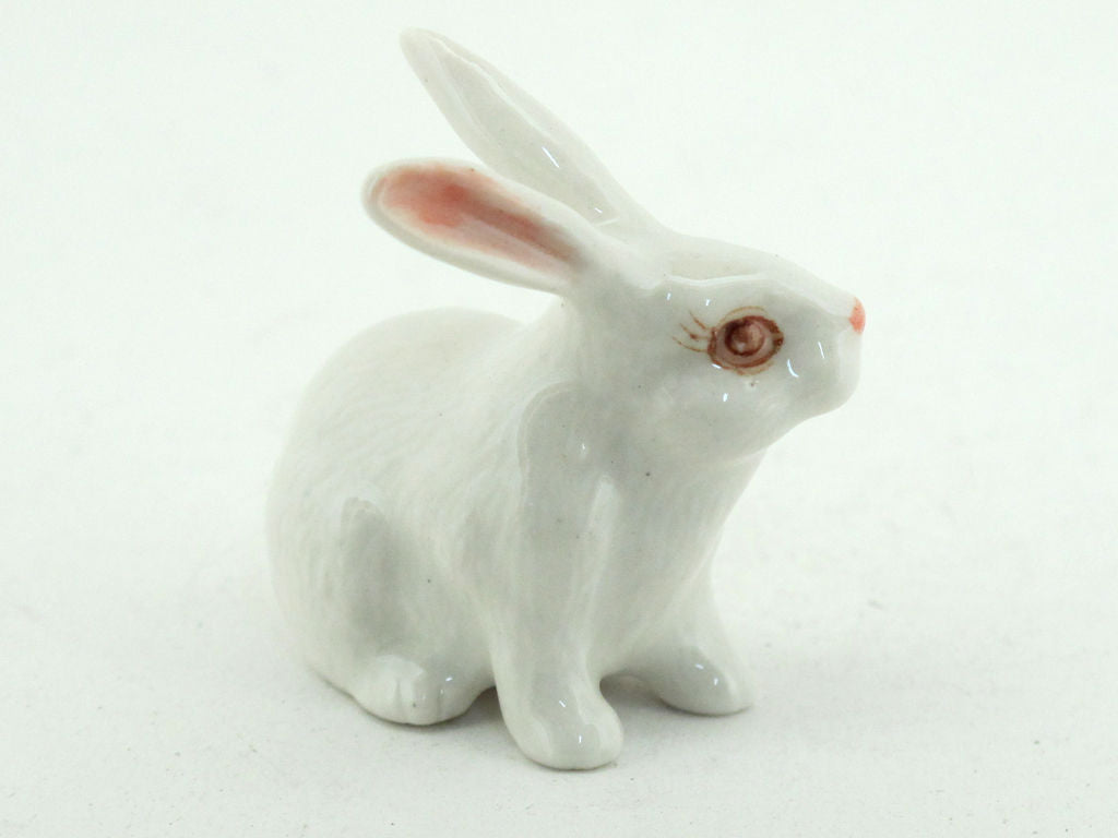 s-l1600_1e37c2ec-e075-4d3d-811e-b94437a53510.jpg Buy Hand Painted Dollhouse Farm Miniature Collectible Ceramic White Rabbit Figurine - Image 1