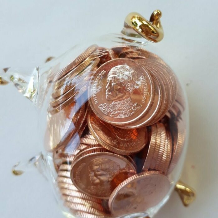 Pig Blown Glass Miniature Figurine Handcraft Collectible Home Decor Inside Coin - Image 3