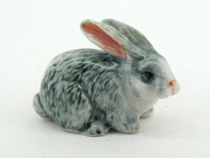 Buy Hand Painted Miniature Collectible Ceramic Gray Rabbit Figurine