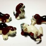 Buy Set of 5 Dollhouse Miniatures Collectible Ceramic Cocker puppies dog FIGURINE