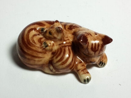 Buy Hand Painted Miniature Collectible Ceramic Porcelain Brown Siamese Cat FIGURINE