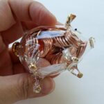 Pig Blown Glass Miniature Figurine Handcraft Collectible Home Decor Inside Coin - Image 4