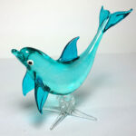 Buy Aquarium MINIATURE HAND BLOWN Art GLASS Soft Green Jumping Dolphin FIGURINE