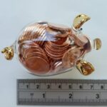 Pig Blown Glass Miniature Figurine Handcraft Collectible Home Decor Inside Coin - Image 5