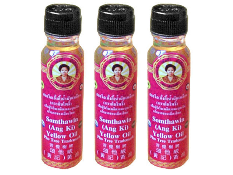s-l1600_5288a534-b5f0-4a91-a398-684e7309447b.jpg 3 BOTTLES SOMTHAWIN YELLOW OIL THAI ANG NATURAL MASSAGE CHINESE THAILAND - Image 1