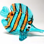 Buy Coastal Style MINIATURE HAND BLOWN Art GLASS Blue Angel Fish FIGURINE Collection