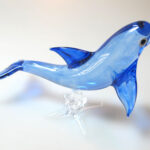 Buy Aquarium MINIATURE HAND BLOWN Art GLASS Blue Dolphin FIGURINE