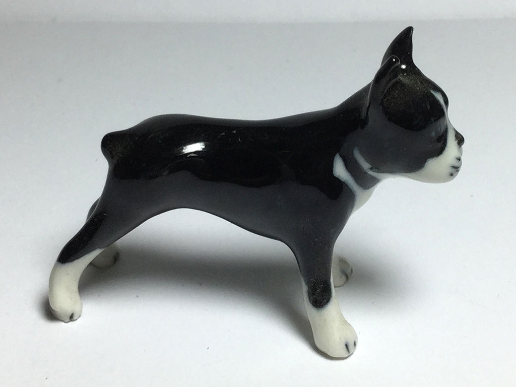 s-l1600_5f219602-9456-4f03-9b02-352d0d1d6b15.jpg Buy Dollhouse Miniature Collectible Ceramic Black Boxer Dog Porcelain FIGURINE - Image 1