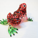 Buy Lampwork COLLECTIBLE MINIATURE HAND BLOWN GLASS RED Frog FIGURINE Zoo Craft
