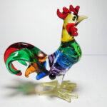 Buy Country MINIATURE HAND BLOWN Art GLASS Rooster Chicken FIGURINE Hand Painted