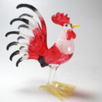 Buy Farm MINIATURE HAND BLOWN Art GLASS Red Rooster Chicken Animal FIGURINE
