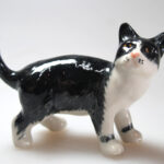 Buy Handmade Dollhouse Miniatures Ceramic Porcelain Black Cat Figurine