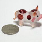 Buy Tiny Farm Craft Collectible MINIATURE HAND BLOWN GLASS Brown Dot Cow FIGURINE