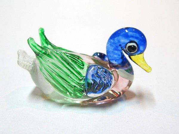 s-l1600_a4316589-d902-4e9e-bc12-66b4239c10c5.jpg Buy Collectible MINIATURE HAND BLOWN Art GLASS Duck FIGURINE Collection Ornament - Image 1