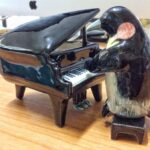 Buy Handmade Miniatures Collectible  Ceramic  Penguin Play Piano FIGURINE Animals