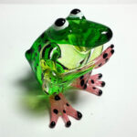 Buy COLLECTIBLE MINIATURE HAND BLOWN Art GLASS Frog Green FIGURINE