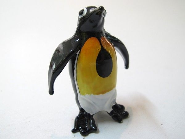 s-l1600_cb989468-e3b8-4fd8-bd3f-9e6c6bee8f76.jpg Buy Aquarium MINIATURE HAND BLOWN GLASS Black Penguin FIGURINE Collection - Image 1