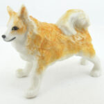 Buy Dollhouse Miniatures Collectible Ceramic Yellow Iceland Dog FIGURINE Animals