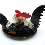 Buy Craft Miniature Collectible Porcelain Hugging Chicken Rooster Salt and Pepper