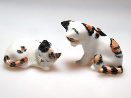 Buy Hand Painted Miniature Collectible Ceramic Porcelain Siamese Cats FIGURINE