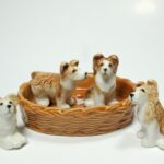 Buy Set of 4 Miniatures Collectible Ceramic Golden Retriever  puppies dog FIGURINE