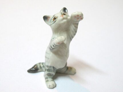 Buy Hand Painted Miniature Collectible Ceramic Porcelain Tiger Cat FIGURINE Animals