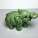 Buy Dollhouse Miniature Collectible Ceramic Green Celadon Siam ELEPHANT Figurine