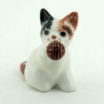 Buy Hand Painted Miniature Collectible Ceramic Porcelain Cat with Ball FIGURINE
