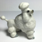 Buy Dollhouse Miniatures Collectible Ceramic White Poodle Dog FIGURINE Animals